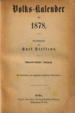 Volkskalender. 1878