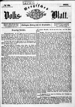 Bergisches Volksblatt. 1849-1868