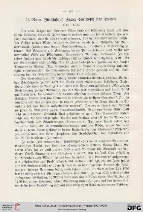 II. Unter Fürstbischof Franz Christoph von Hutten 1743-1770