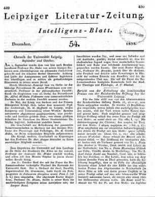 Chronik der Universität Leipzig. September und October [1833].