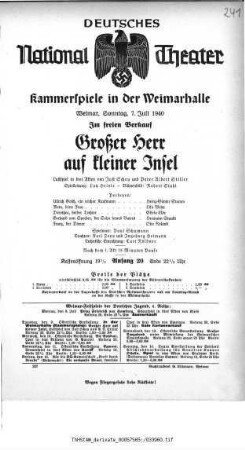 Großer Herr auf kleiner Insel