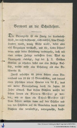 Vorwort an die Schullehrer.