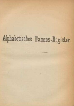 Alphabetisches Namens-Register