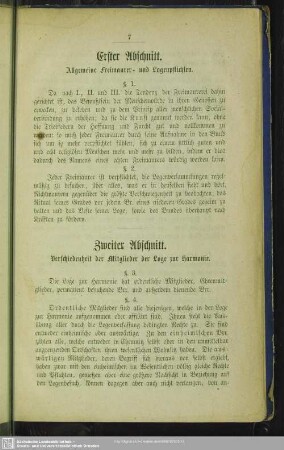 Zweiter Abschnitt. Verschiedenheit der Mitglieder der Loge zur Harmonie