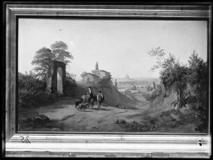 Campagnalandschaft mit Blick auf Rom (?)