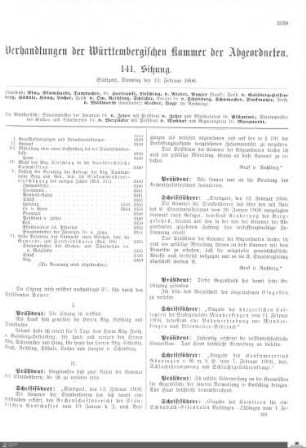 141. Sitzung, Stuttgart, 13.2.1906