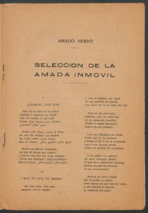Selección de la amada inmóvil