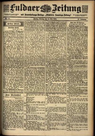 Erste Ausgabe vom Montag, den 14. Mai 1900.