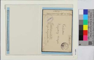 Privat-Feldpostbrief, Schiffsname/Landeinheit: Hafenschutz-Flotille Oslo, Feldpostnr. 12377; Frankatur, Mi.-Nr.: [Keine]; Poststempel: Feldpost b 9.1.44; Nebenstempel: Dienststelle Feldpost-Nr. 12377
