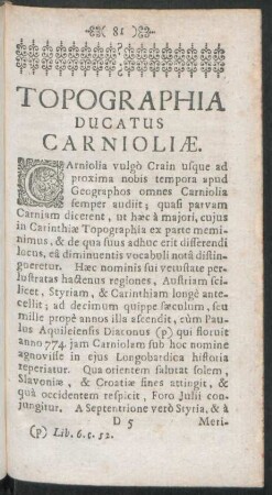 Topographia Ducatus Carnioliae
