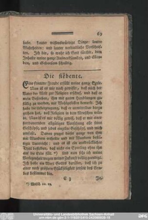 Die siebente.