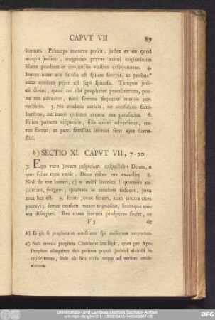 Sectio XI. Caput VII, 7 - 20