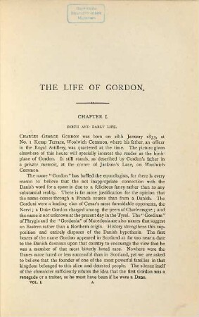 The Life of Gordon, 1
