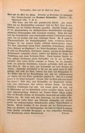 139 [Rezension] Rosenmöller, Bernhard, Gott und die Welt der Ideen
