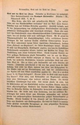 139 [Rezension] Rosenmöller, Bernhard, Gott und die Welt der Ideen