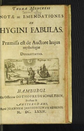 Thomae Munckeri Notae ac Emendationes In Hygini Fabulas