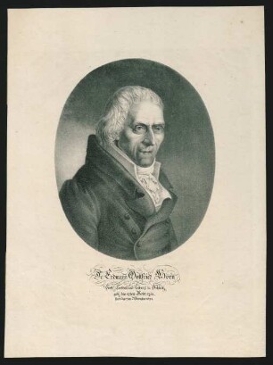 Dr. Erdmann Gottfried Horn, Fürstl. Hofrath und Leibarzt in Schleitz : geb. den 17ten Decbr. 1752, starb den 7ten November 1824
