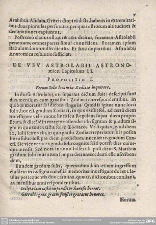 De usu Astrolabii Astronomico, Capitulum II.