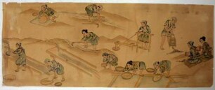 Japanischer Goldbergbau (Goldwäsche)