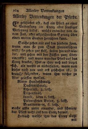 Allerley Verrenkungen der Pferde – Verrenkung der Füsse und Auskegeln