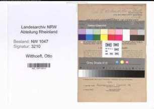Entnazifizierung Otto Witthoeft , geb. 27.10.1915 (Beamter)