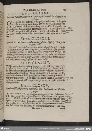 Epist. CLXXXII. Domino sublimi, semper magnifco filio, Bonifacio, Augustinus episcopus