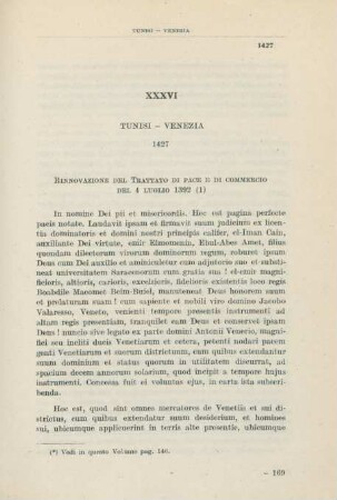 XXXVI Tunisi - Venezia 1427