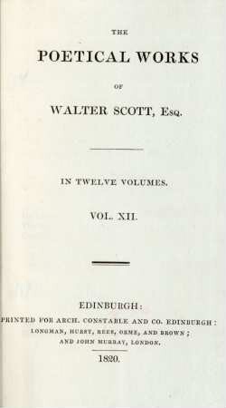 Vol. 12: The poetical works of Walter Scott, Esq.