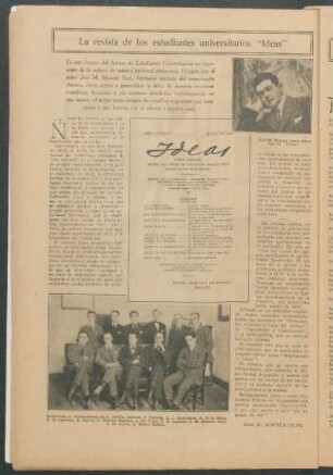 La revista de los estudiantes universitarios "Ideas"