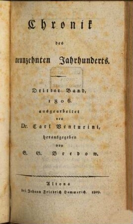 Chronik des neunzehnten Jahrhunderts. 3. 1806 (1809)