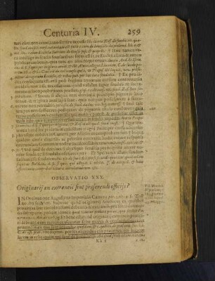 Observatio XXX. Originarij an extraneis sint praeferendi officijs?