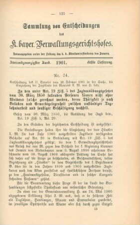 Zweiundzwanzigster Band. 1901. Achte Lieferung. - Nr. 24. - Nr. 28.