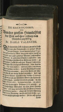 De Macrocosmo, Oder Von der grossen Heimlichkeit Der ...