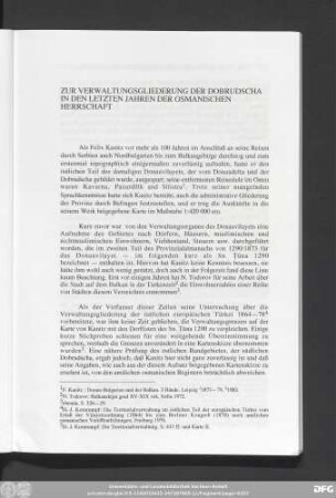 Zur Verwaltungsgliederung Der Dobrudscha In Den Letzten Jahren Der Osmanischen Herrschaft