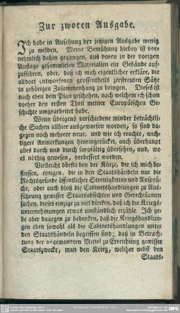 Zur zwoten Ausgabe