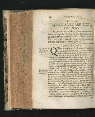 Tit. VIII. Quibus Alienare Licet, Vel Non.
