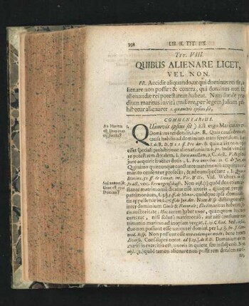 Tit. VIII. Quibus Alienare Licet, Vel Non.