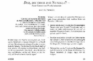 Der, die oder das Nutella