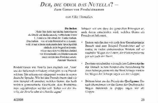 Der, die oder das Nutella