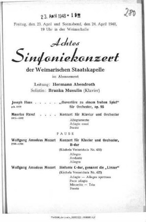 Achtes Sinfoniekonzert