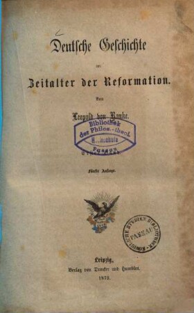 Deutsche Geschichte im Zeitalter der Reformation, 1