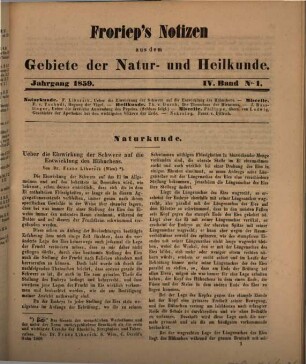 Froriep's Notizen aus dem Gebiete der Natur- und Heilkunde. 1859,4