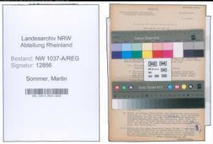 Entnazifizierung Martin Sommer , geb. 24.04.1895 (Verw.Beamter)