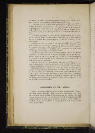 Description du Port Actuel