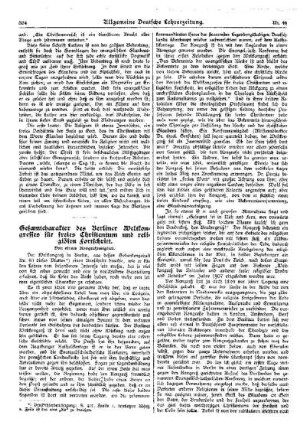 Gesamtcharakter des Berliner Weltkongresses für freies Christentum und religiösen Fortschritt