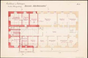 Rathaus, Göttingen: Grundriss 1. Obergeschoss 1:100