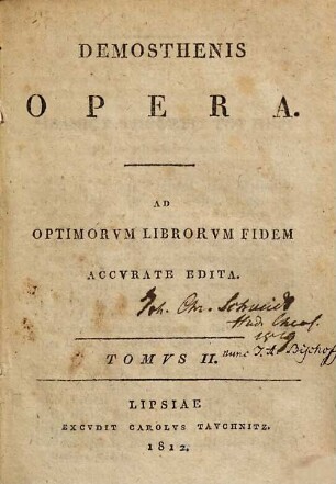 Demosthenis opera : ad optimorum librorum fidem accurate edita. 2