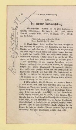 13. Lektion. Die deutsche Reichsverfassung