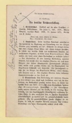 13. Lektion. Die deutsche Reichsverfassung
