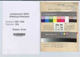 Entnazifizierung Ernst Gotzen , geb. 05.06.1905 (Finanzamtsangestellter)